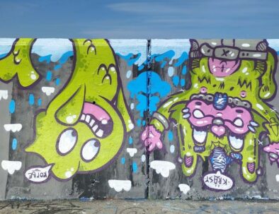 open walls at forum beach, graffiti workshops in barcelona
