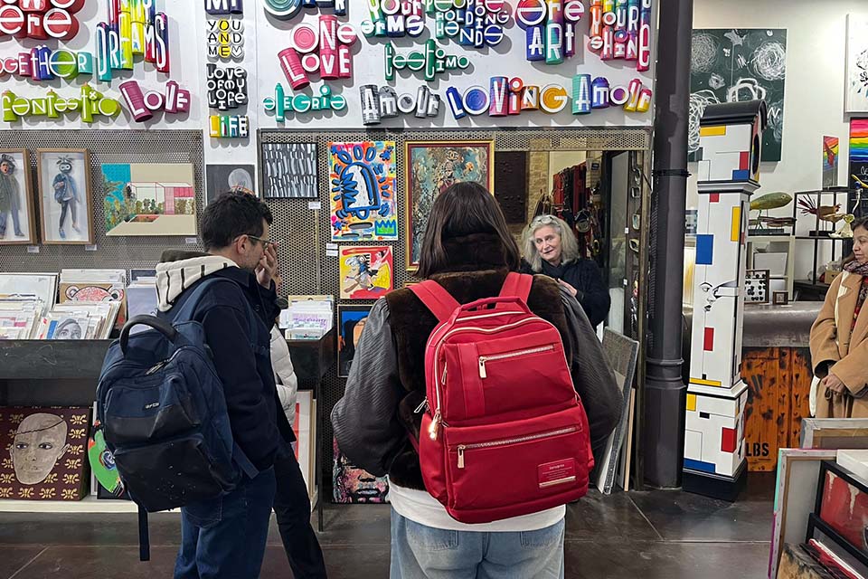 Visiting a modern art gallery in Barcelona city center