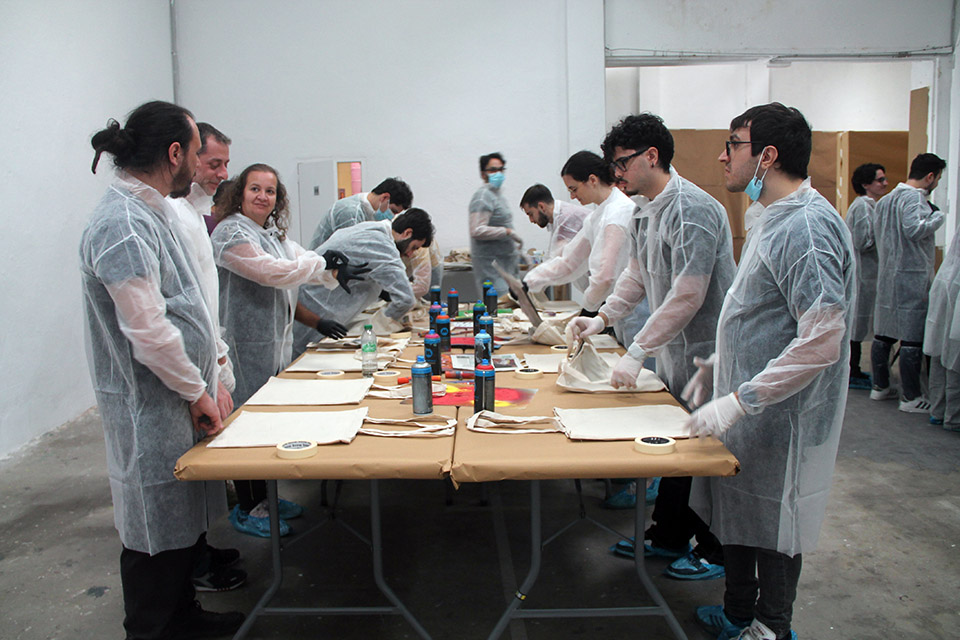participants receive disposable protective units to wear