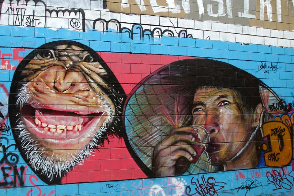 mural decoration observed on the street art tour